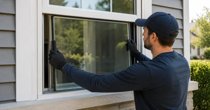 technician boarding up broken window during emergency glass repair Headford, Richmond Hill
