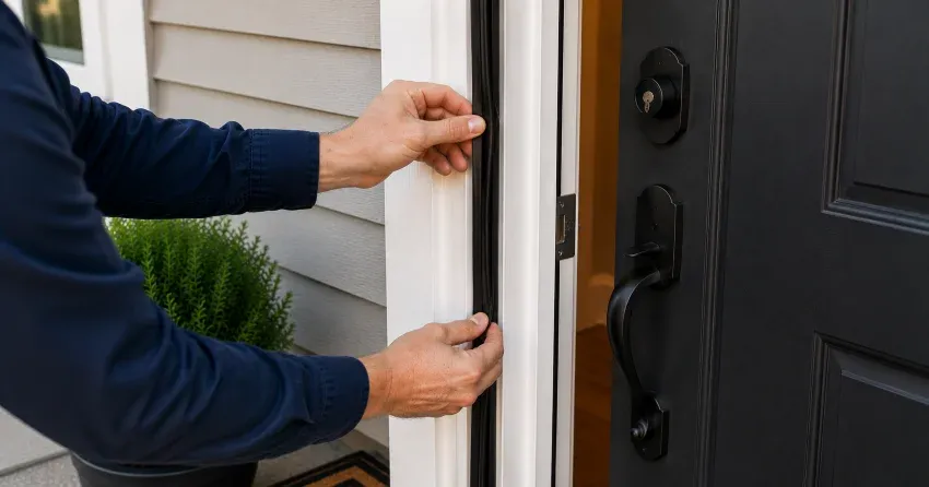 technician performing light test on door seal in Headford, Richmond Hill