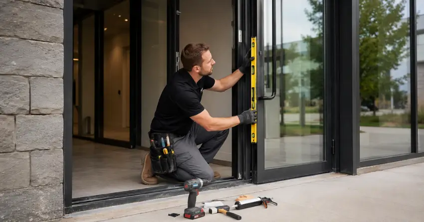 commercial glass door frame installation Observatory, Richmond Hill
