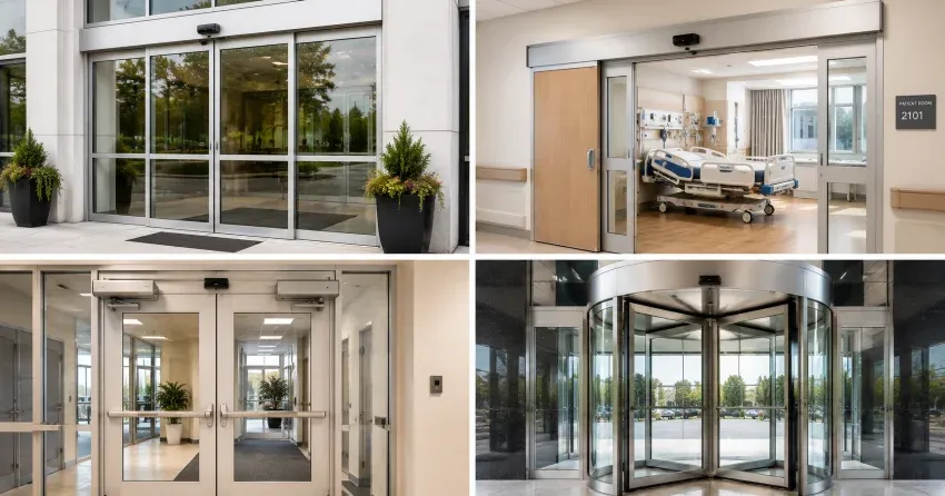 automatic door services technician completing system diagnostic in Devonsleigh, Richmond Hill