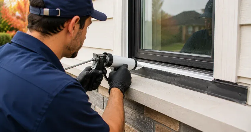 technician inspecting window flashing for leak source in Doncrest, Richmond Hill